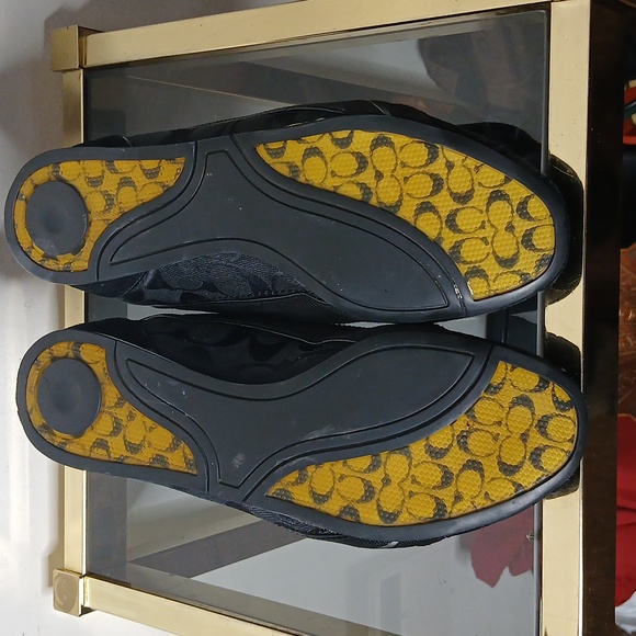 Coach Hilary black signature monogram tennis shoes size 8 - Picture 7 of 15